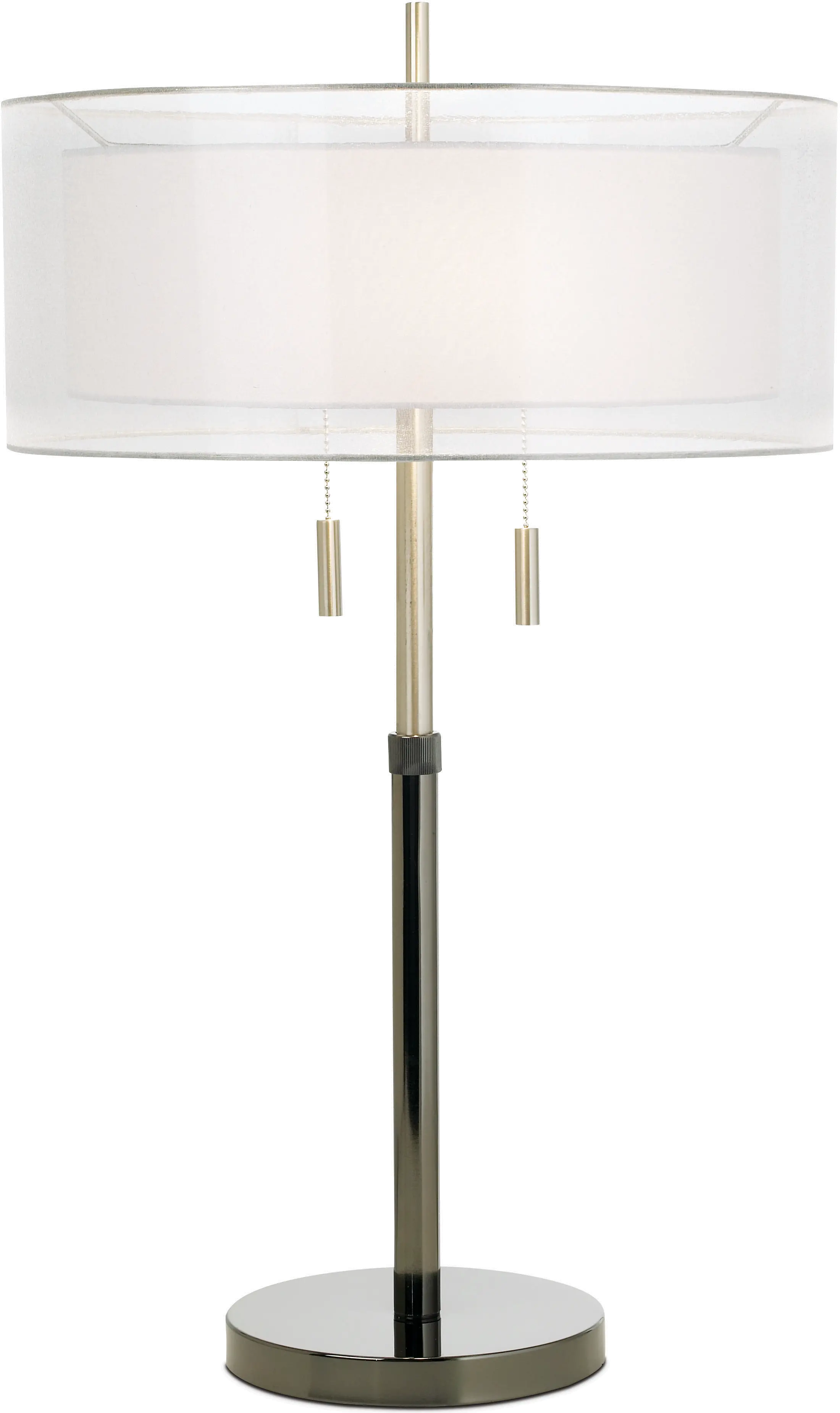 Brushed Chrome and Black Table Lamp