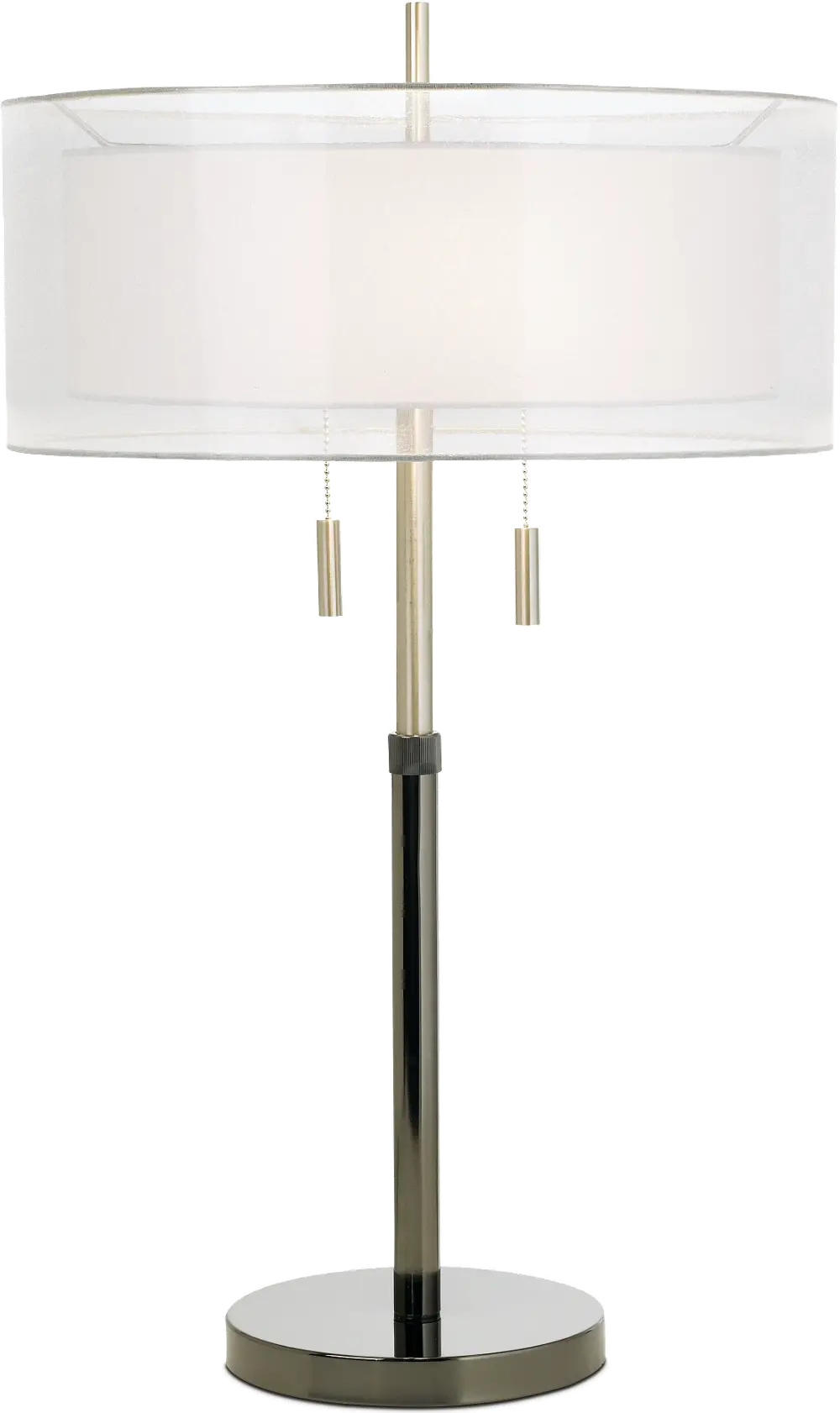 Brushed Chrome and Black Table Lamp-1