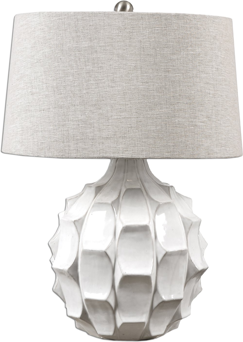 White Scalloped Ceramic Table Lamp Rc Willey Furniture