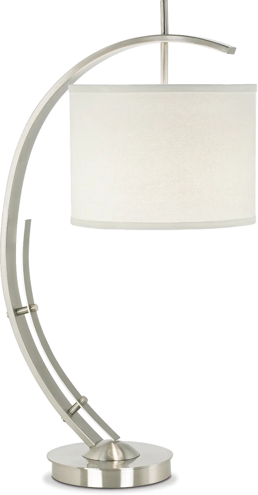 Brushed Nickel and Steel Arc Table Lamp - Vertigo-1