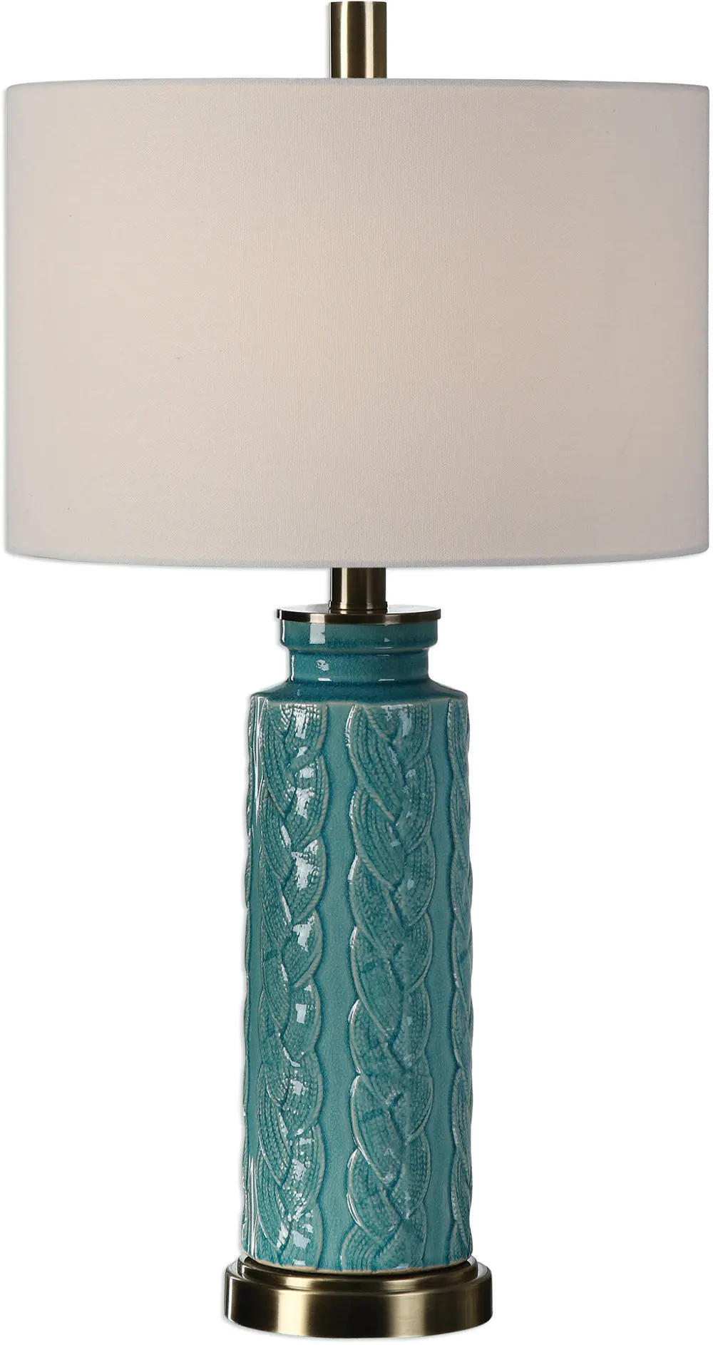 Blue Crackled Ceramic Table Lamp-1