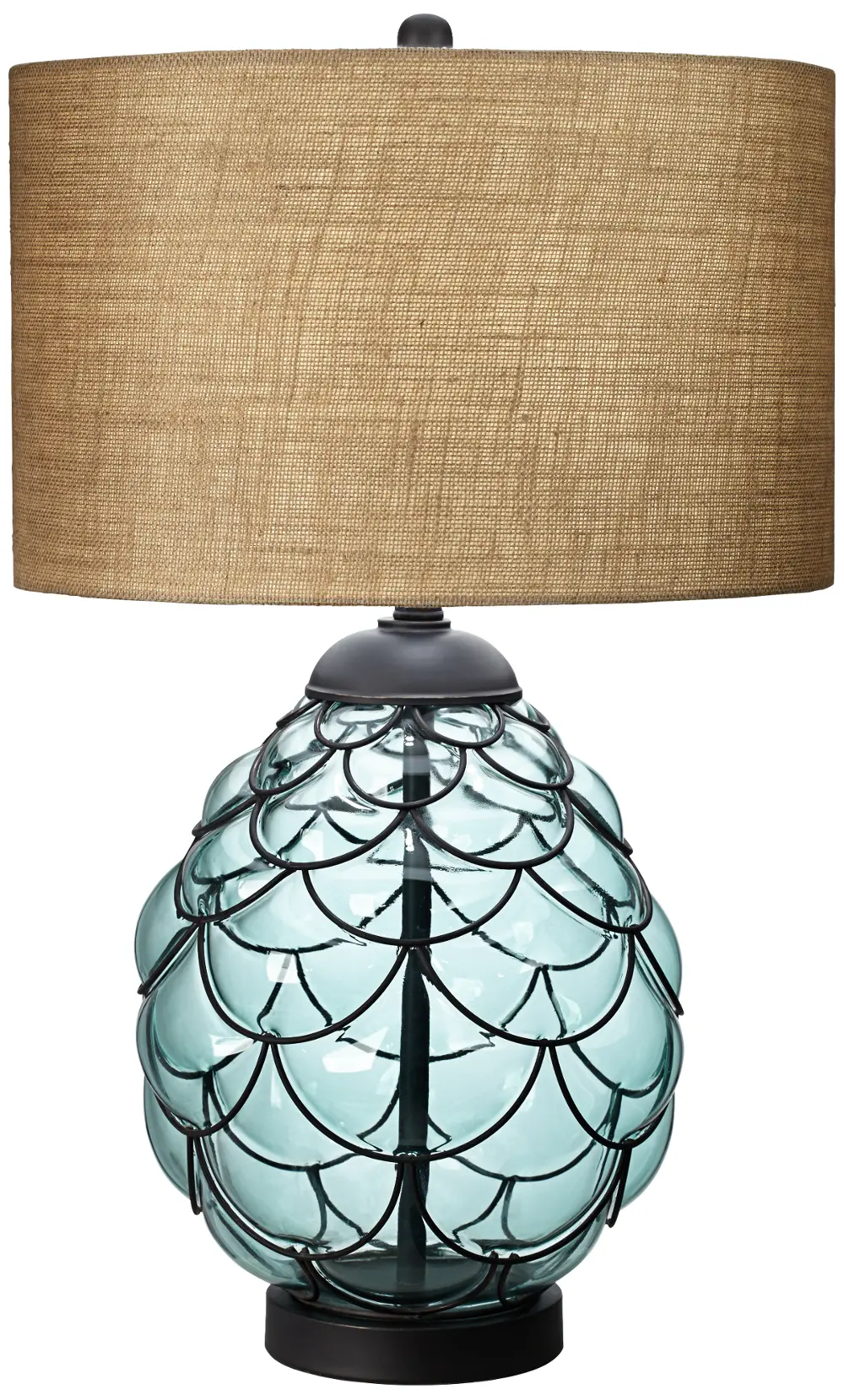 Blue Sea Glass Table Lamp-1