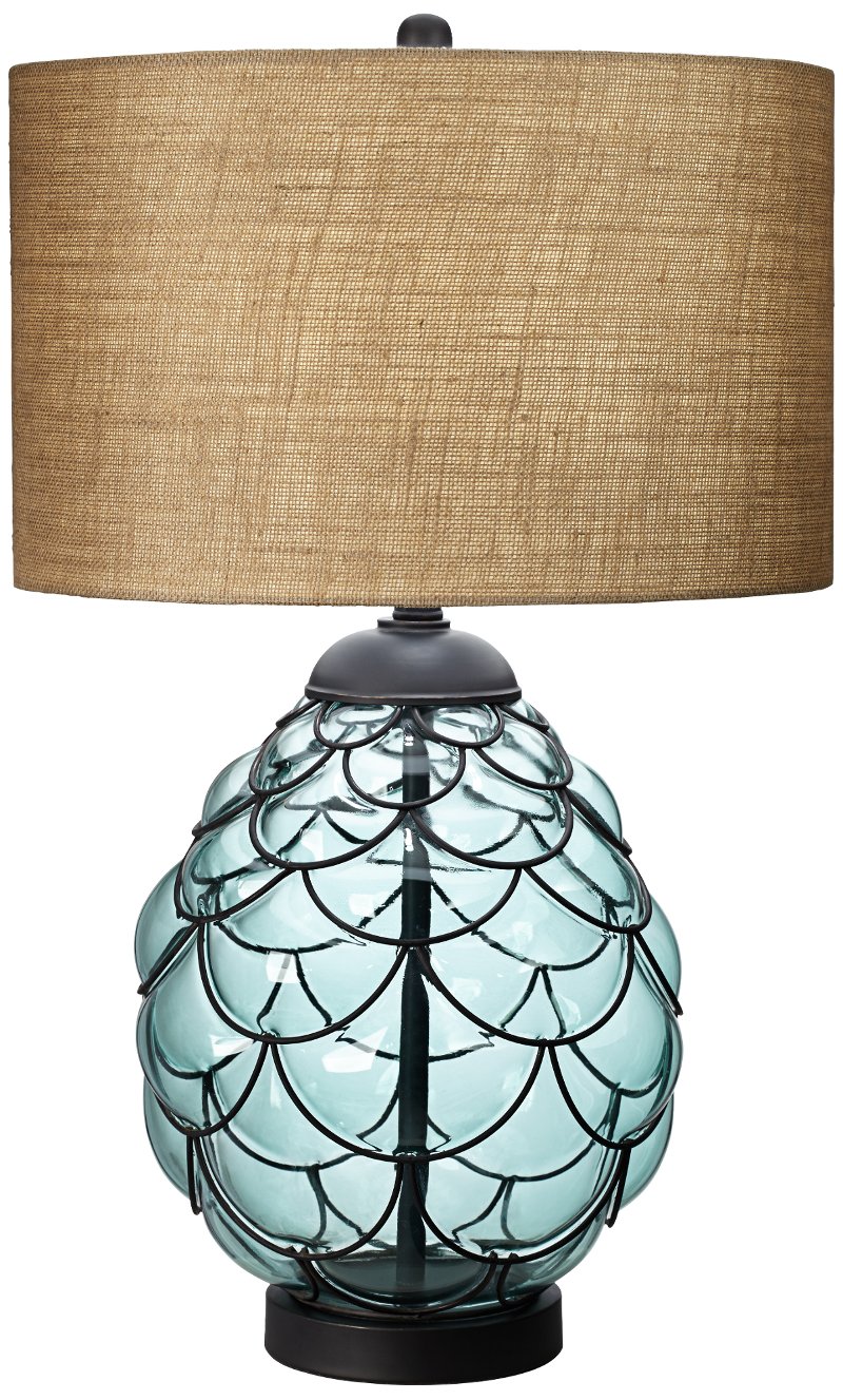 Blue Sea Glass Table Lamp Rc Willey, Small Blue Glass Table Lamp