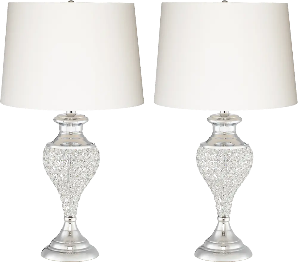 Polished Chrome Glitz and Glam Pair of Table Lamps-1