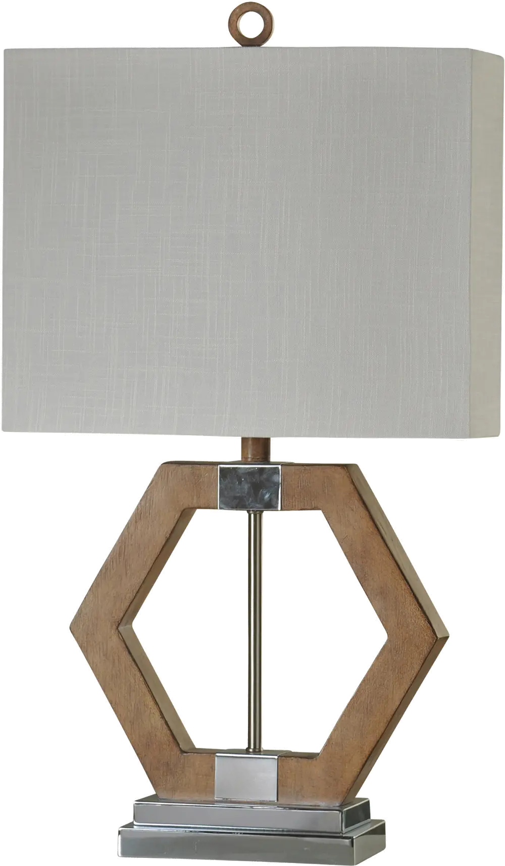 Geometric Table Lamp with Chrome Metal Accents-1