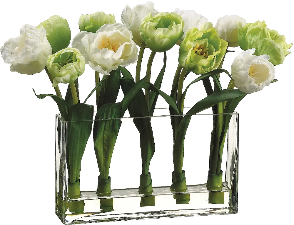 Tulips in a Clear Glass Vase Arrangement-1