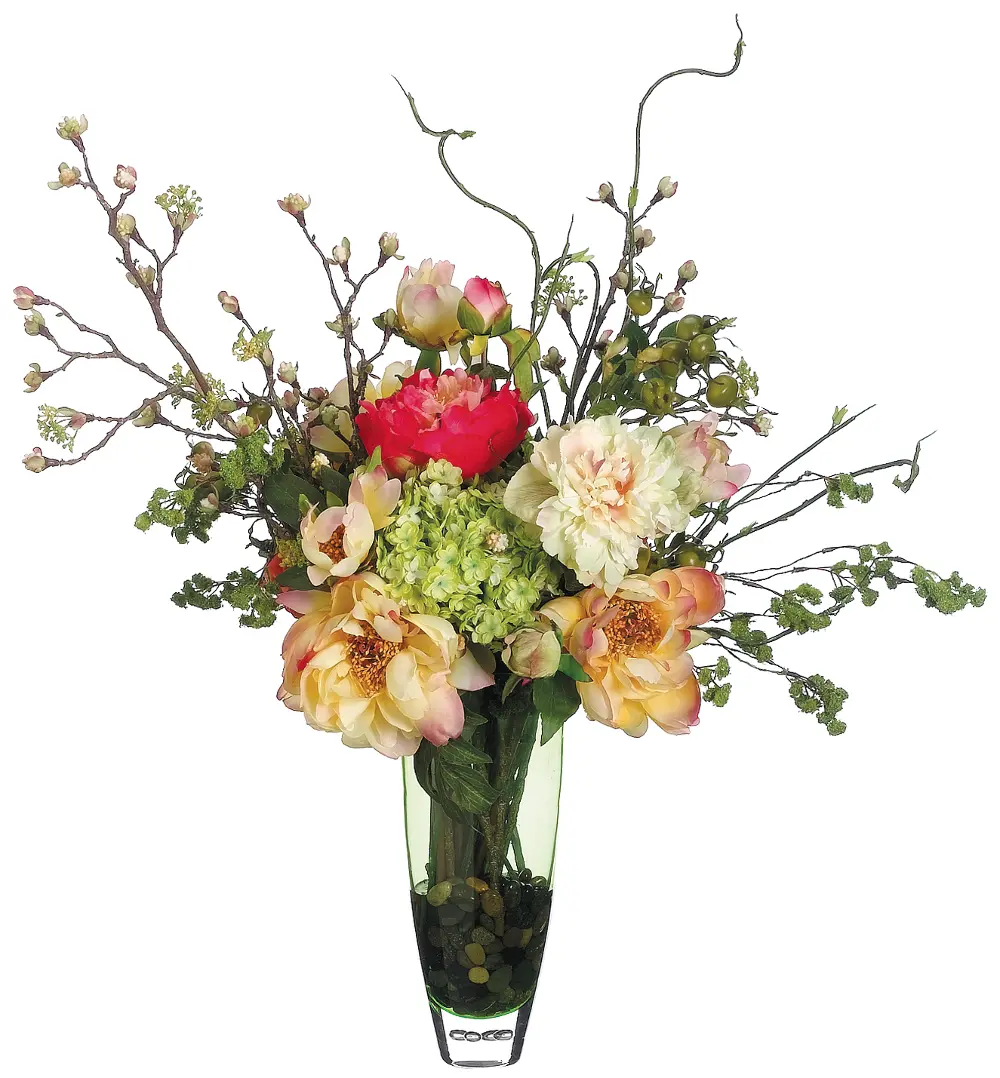 Multi-Color Peony and Rose Arrangement-1