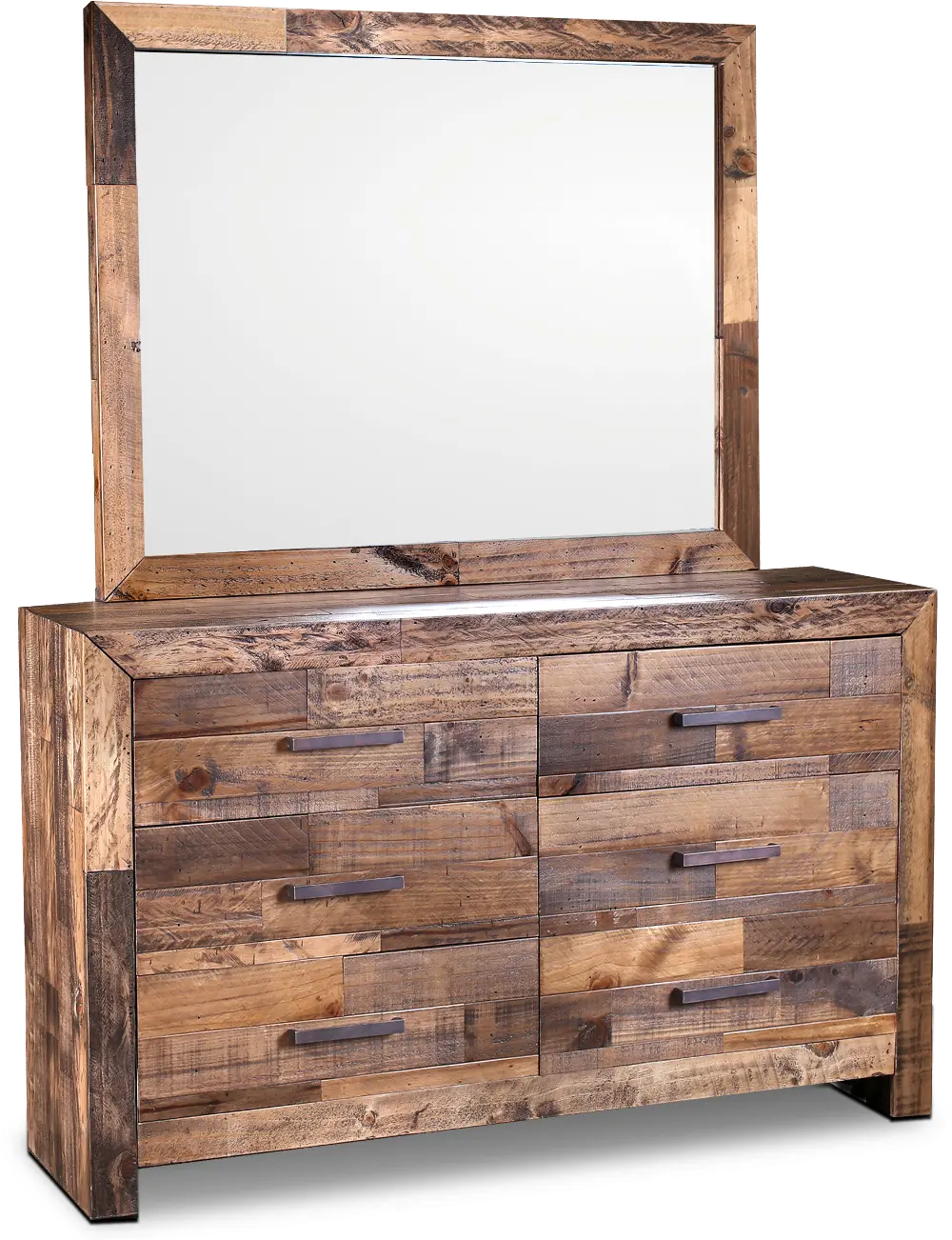 Tri-Color Pine Modern Rustic Dresser - Boardwalk-1