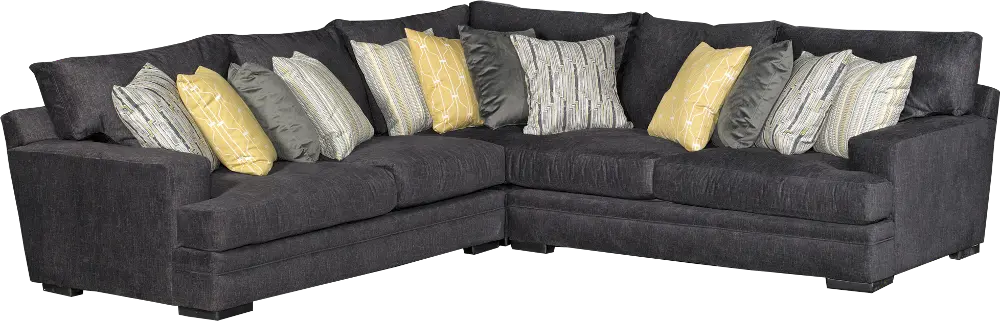 Piccolo Contemporary Charcoal Gray 3 Piece Sectional Sofa-1