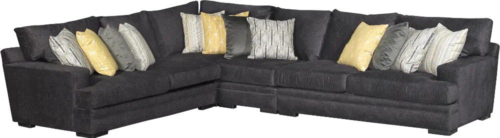 Piccolo Contemporary Charcoal Gray 4 Piece Sectional Sofa-1
