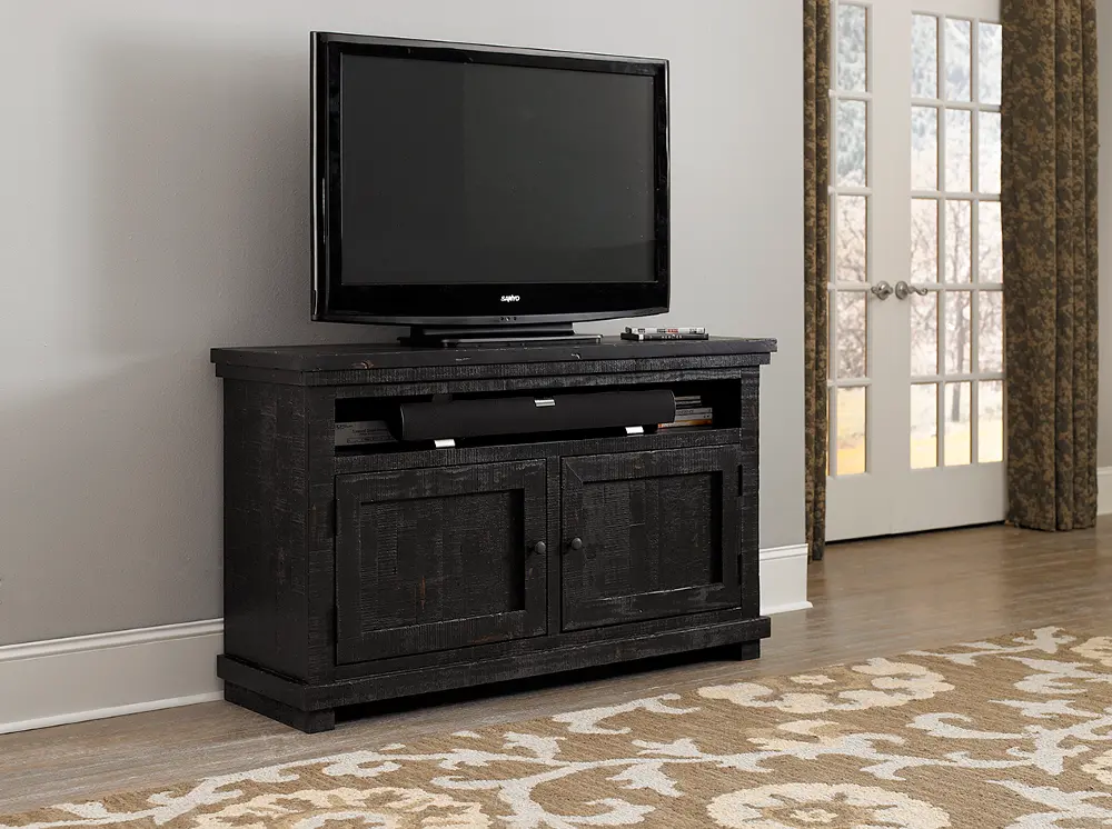 Willow Distressed Black 54  TV Stand-1