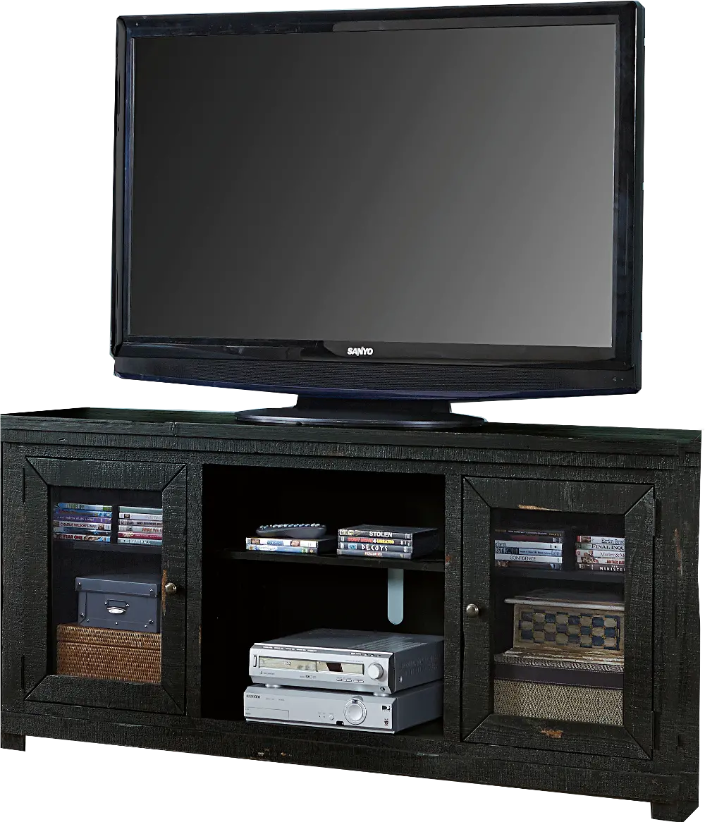 Willow 68 Inch Distressed Black TV Stand-1