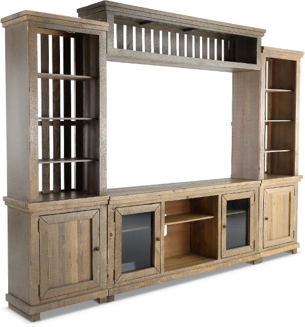 Entertainment Centers Wall Mounted Tv Rc Distressed Gray 4 Piece Rustic Entertainment Center Willow