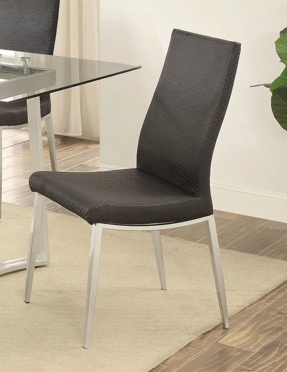 Black and Silver Dining Chair - Mod Collection-1