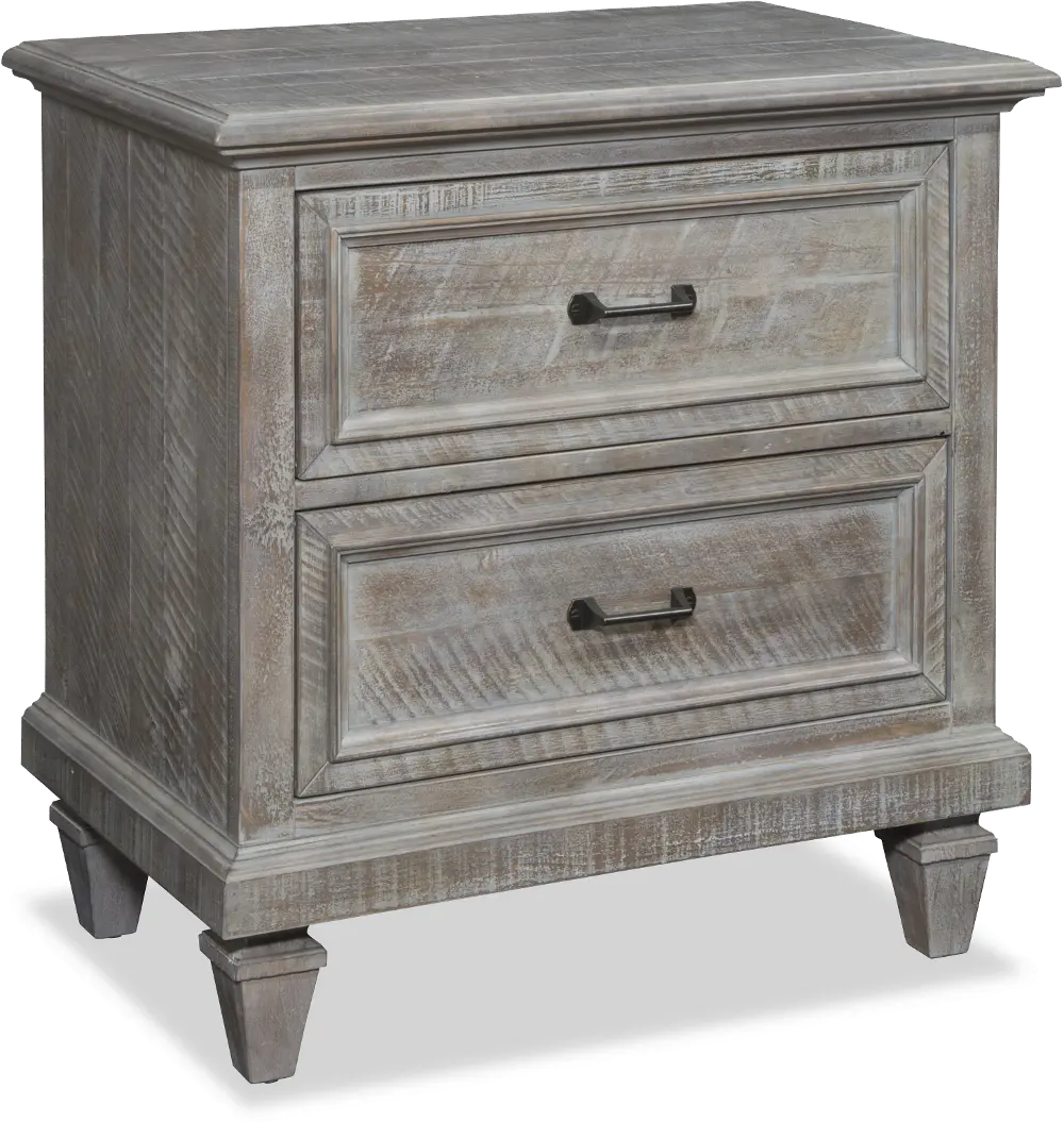 Casual Rustic Gray Nightstand - Dovetail-1