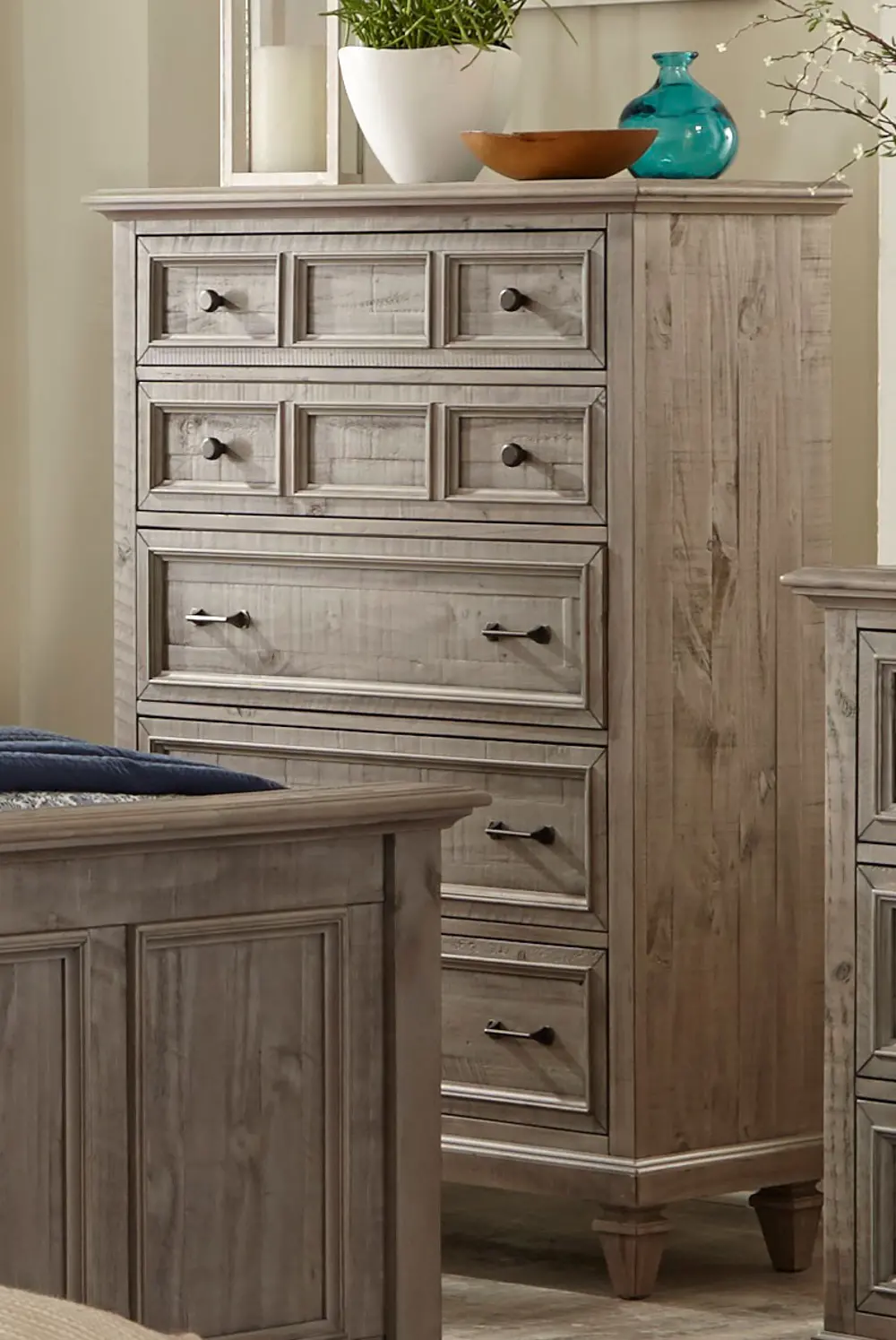 Casual Rustic Gray Chest of Drawers - Dovetail-1