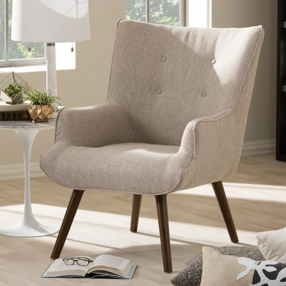 7041-RCW Taupe Mid Century Upholstered Armchair - Nola-1