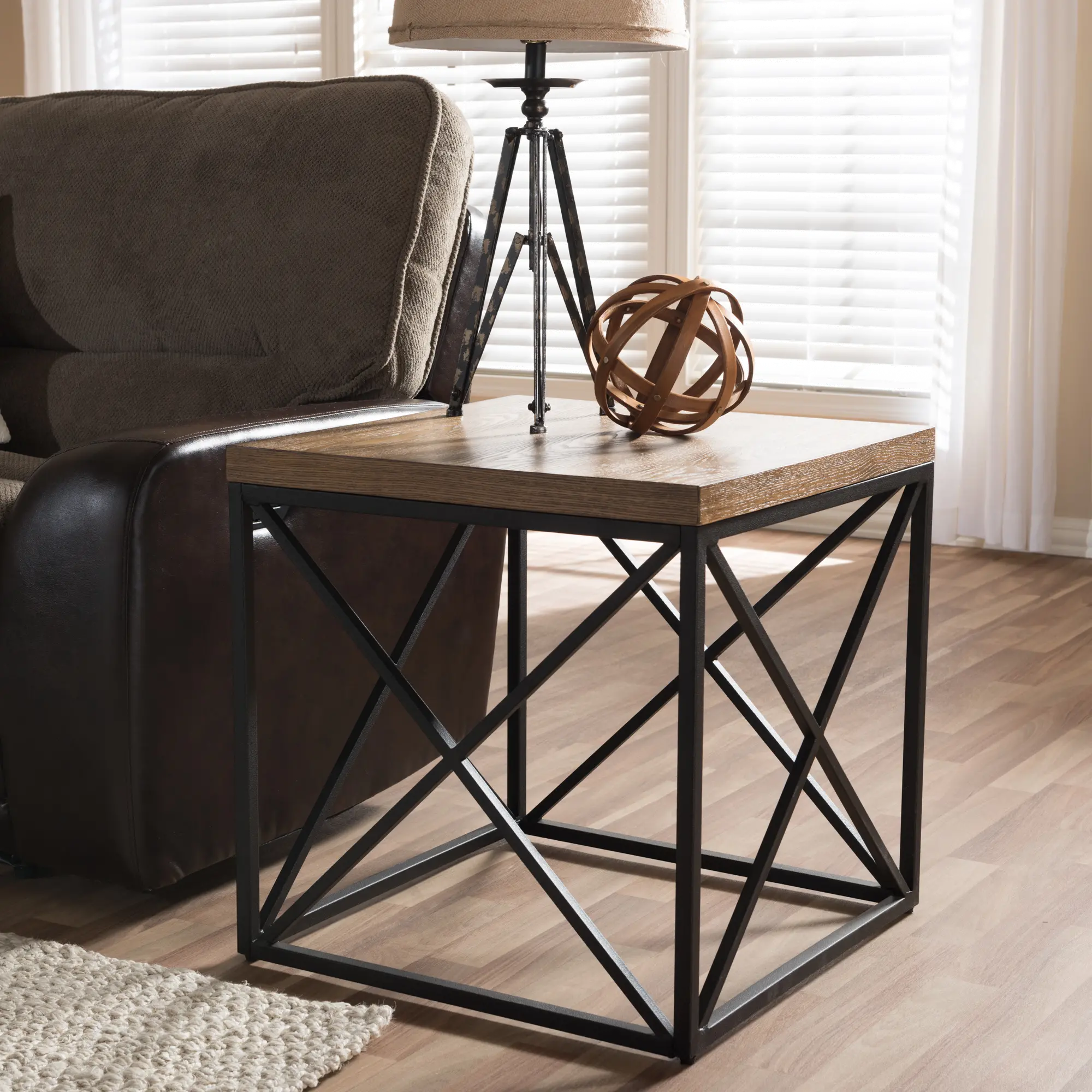 7329-RCW Vintage Industrial End Table - Holden sku 7329-RCW