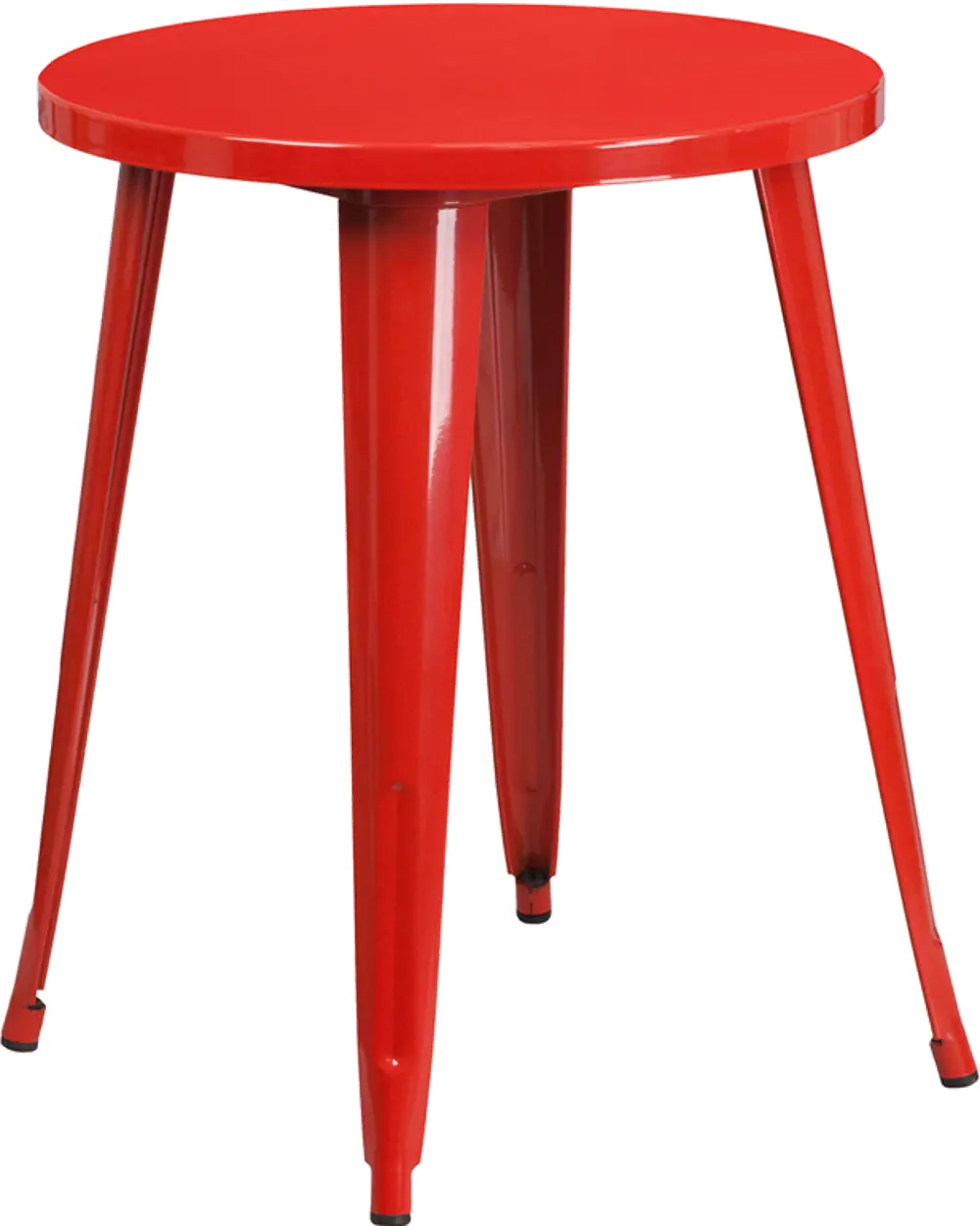 Red Metal 24 Inch Cafe Round Indoor-Outdoor Table-1