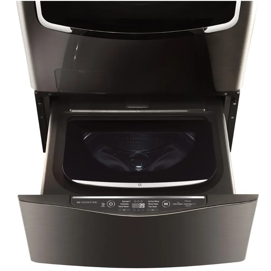 WD205CK LG Signature Pedestal Washer - Black Stainless Steel-1