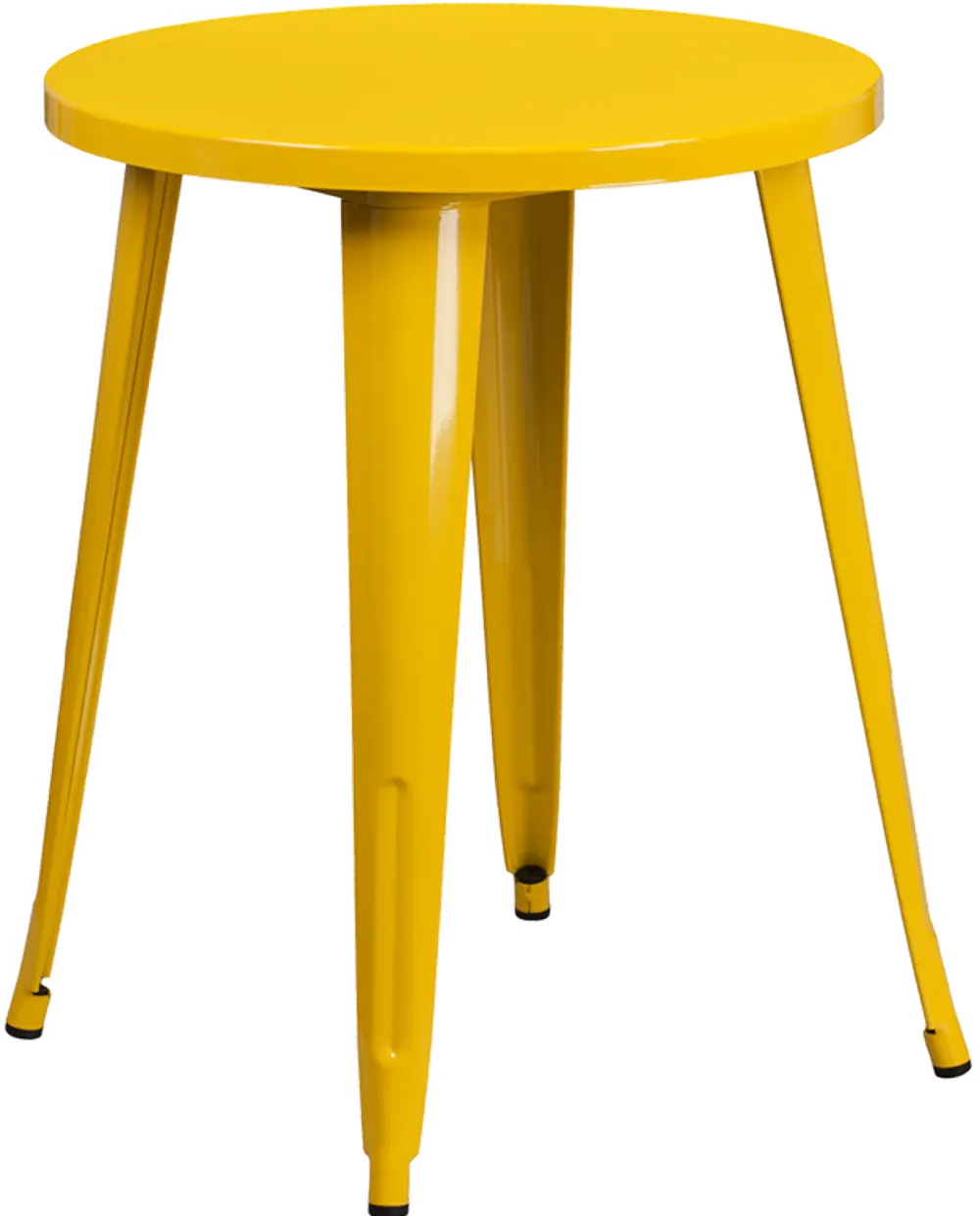 Yellow Metal 24 Inch Cafe Round Indoor-Outdoor Table-1