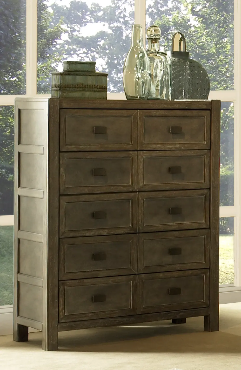 Classic Gray-Brown Chest of Drawers - Beckham-1