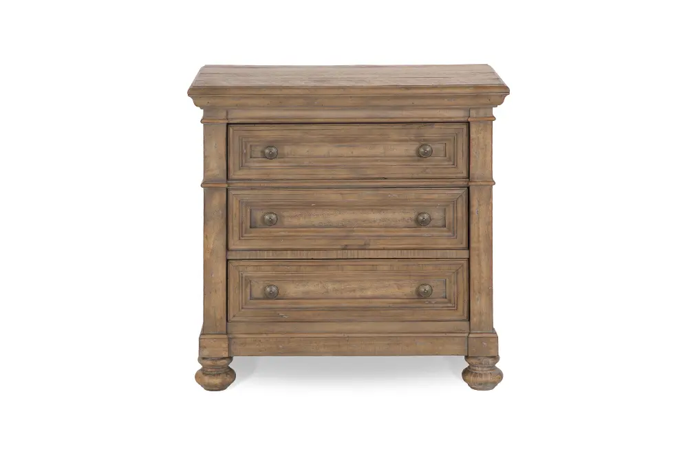 Wheat Pine Rustic Traditional Nightstand - Graham Hill-1