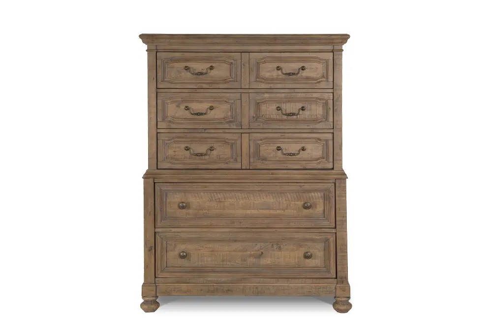 Wheat Pine Rustic Traditional Chest of Drawers - Graham Hill-1