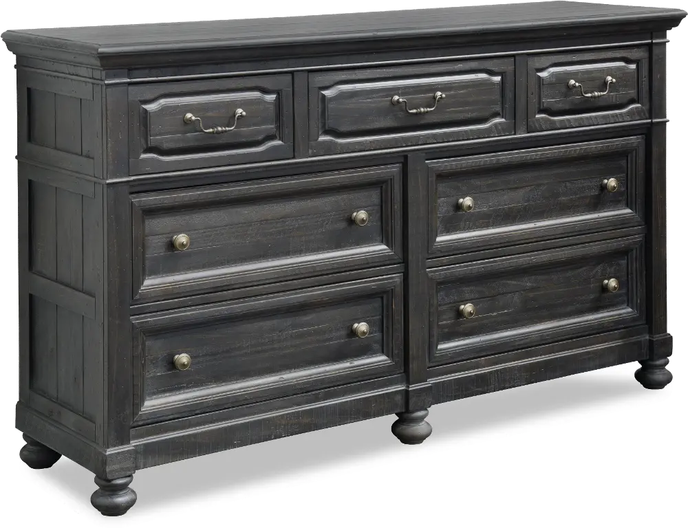 Dusty Gray Rustic Traditional Dresser - Bedford-1