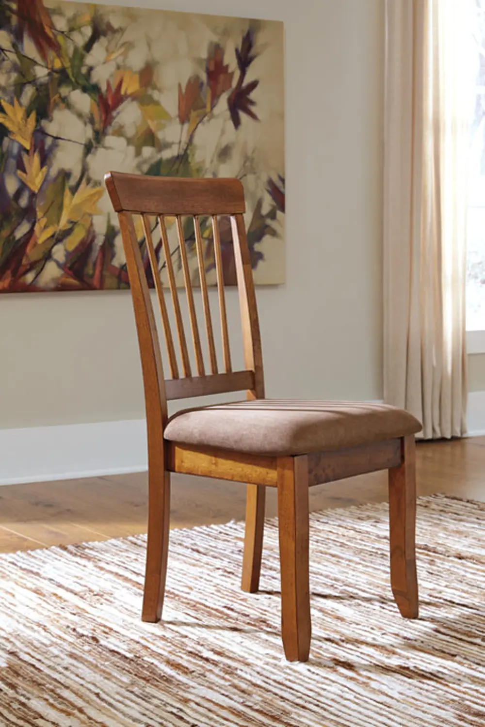 Rustic Brown Upholstered Dining Room Chairs (Set of 2) - Berringer-1