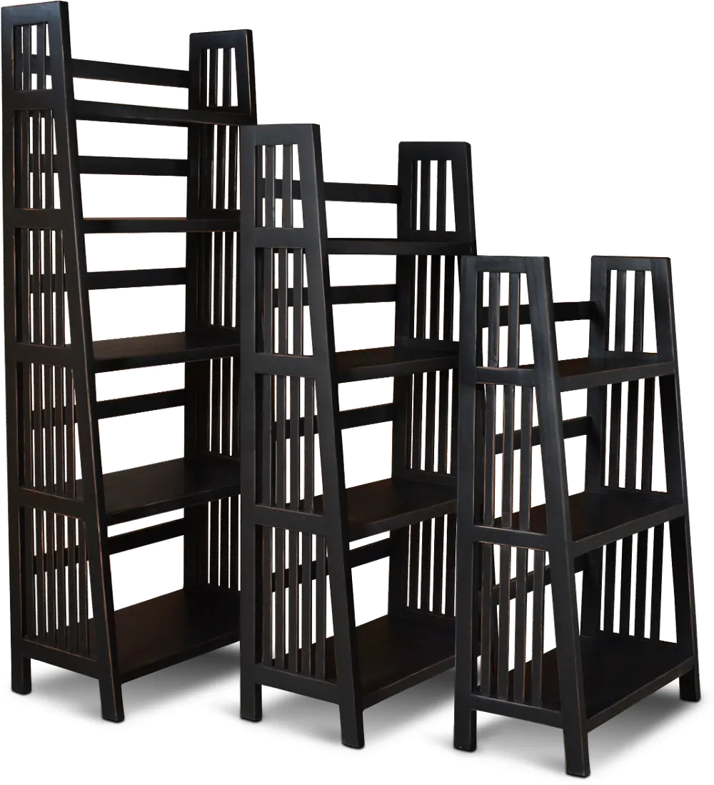 60 Inch Modern Black Bookcase - Varsity-1