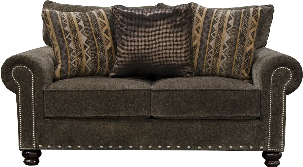 326102 172438 Traditional Tiger's Eye Brown Loveseat - Avery-1