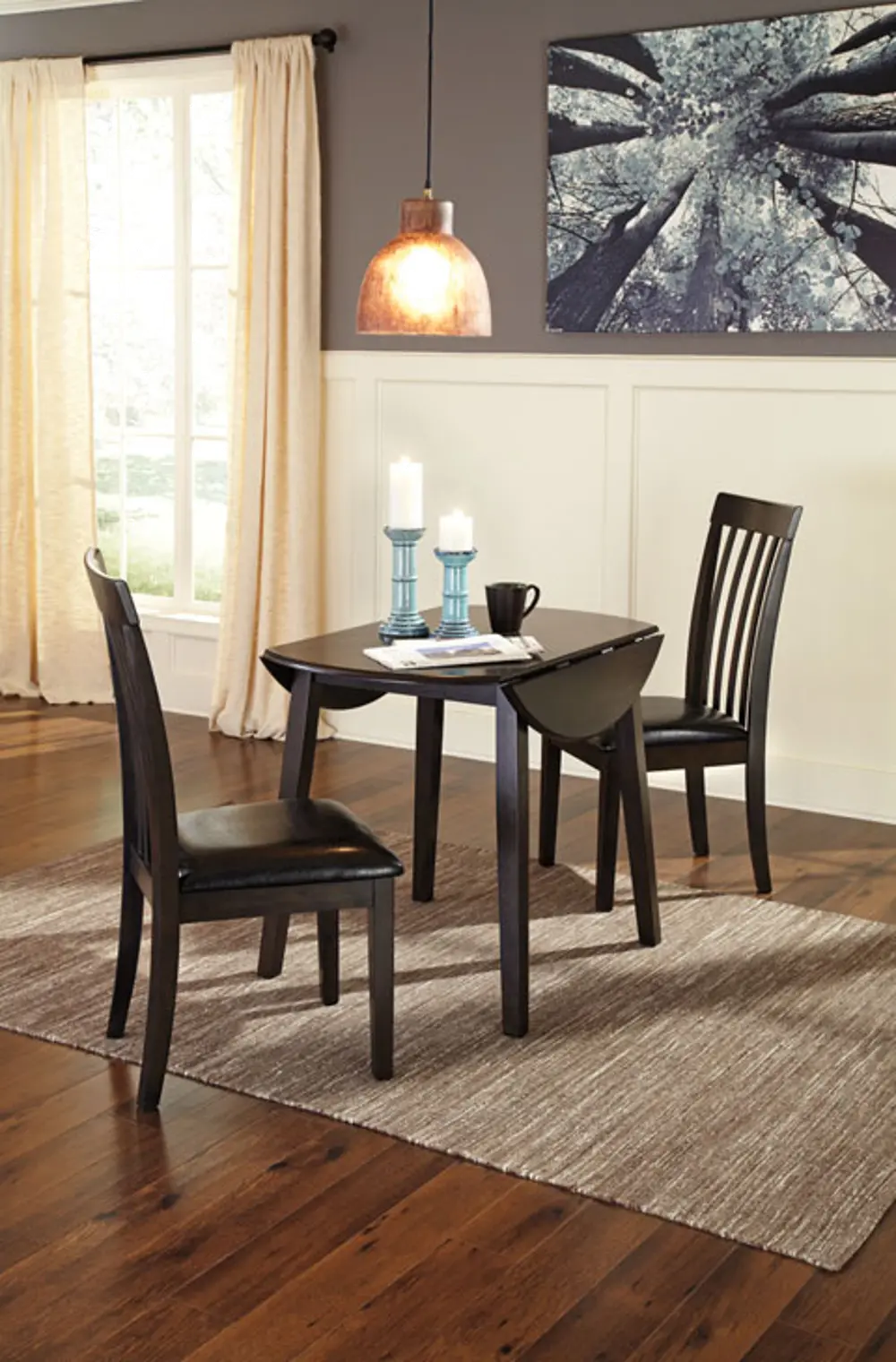 Contemporary Drop Leaf Round Dining Table - Hammmis-1