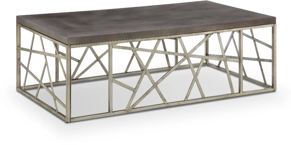 Distressed Silver and Gray Coffee Table - Tribeca-1