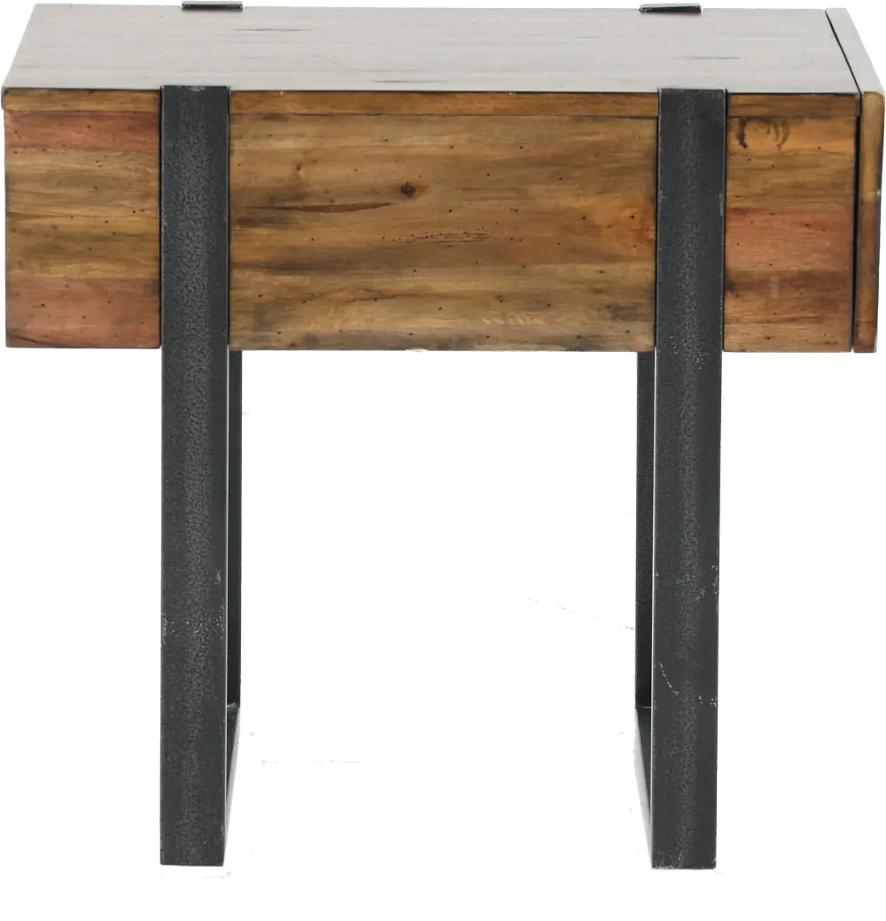 Prescott Rustic Honey Brown Chair Side Table-1