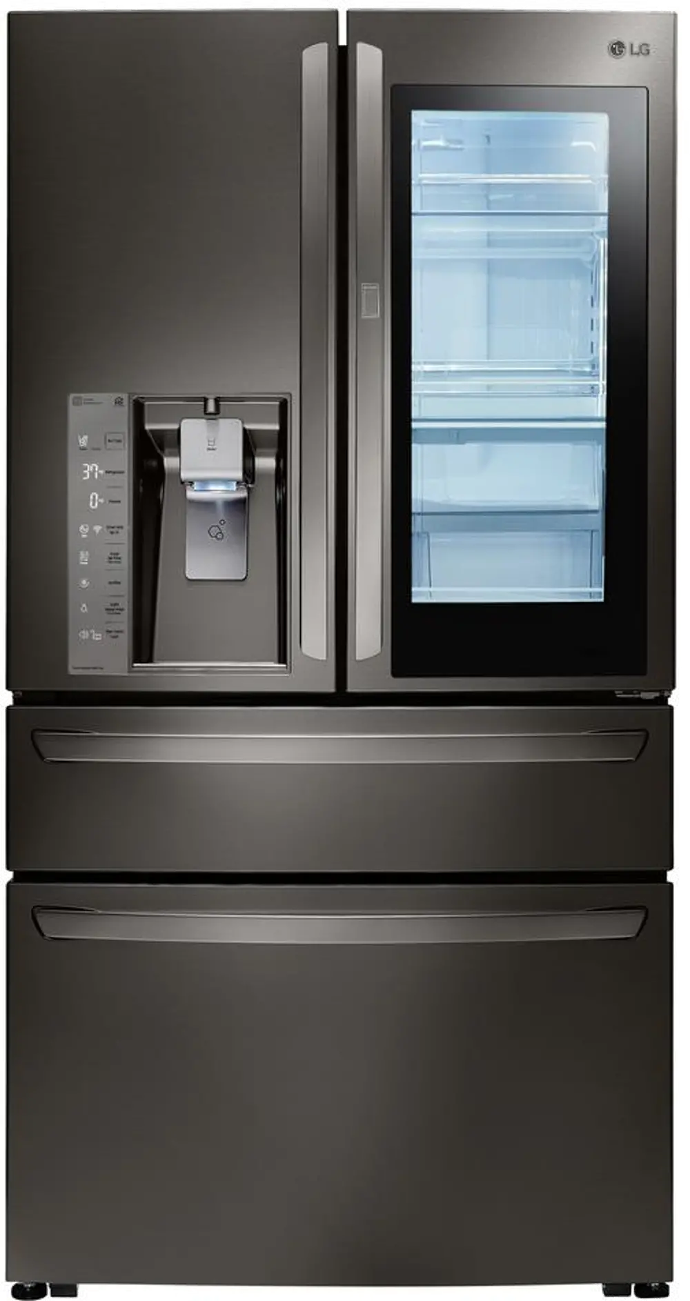 LMXS30796D LG 4 Door French Door-in-Door Smart Refrigerator - 29.7 cu. ft., 36 Inch Black Stainless Steel-1