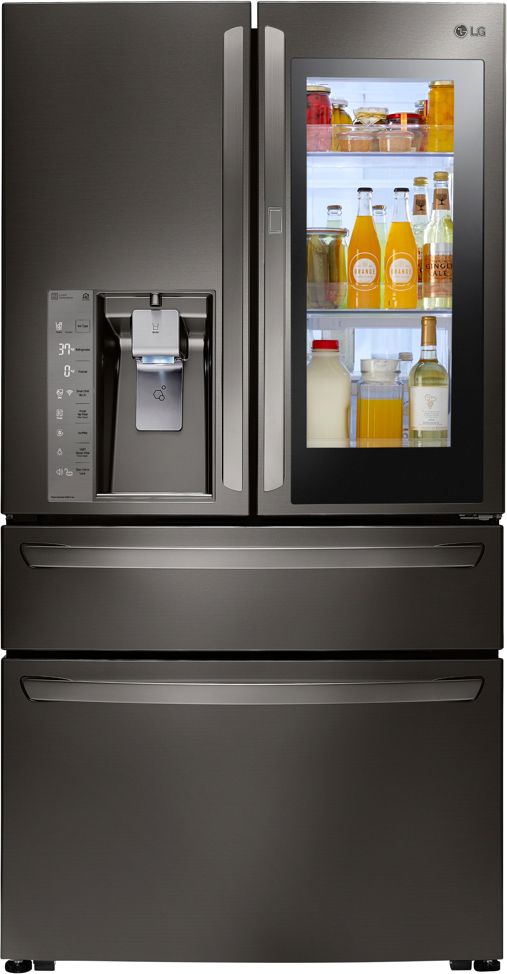 Latest LG 28 Cubic Foot Smart Counter Depth Refrigerator With ThinQ Technology In Black Stainless Steel updated