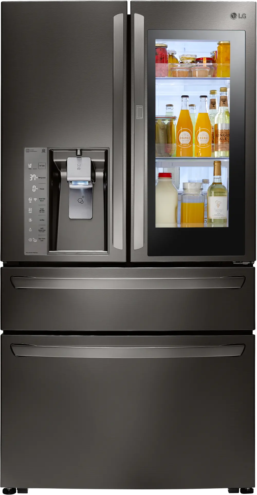 LMXC23796D LG Counter Depth French Door-in-Door Refrigerator - 22.5 cu. ft., 36 Inch Black Stainless Steel-1