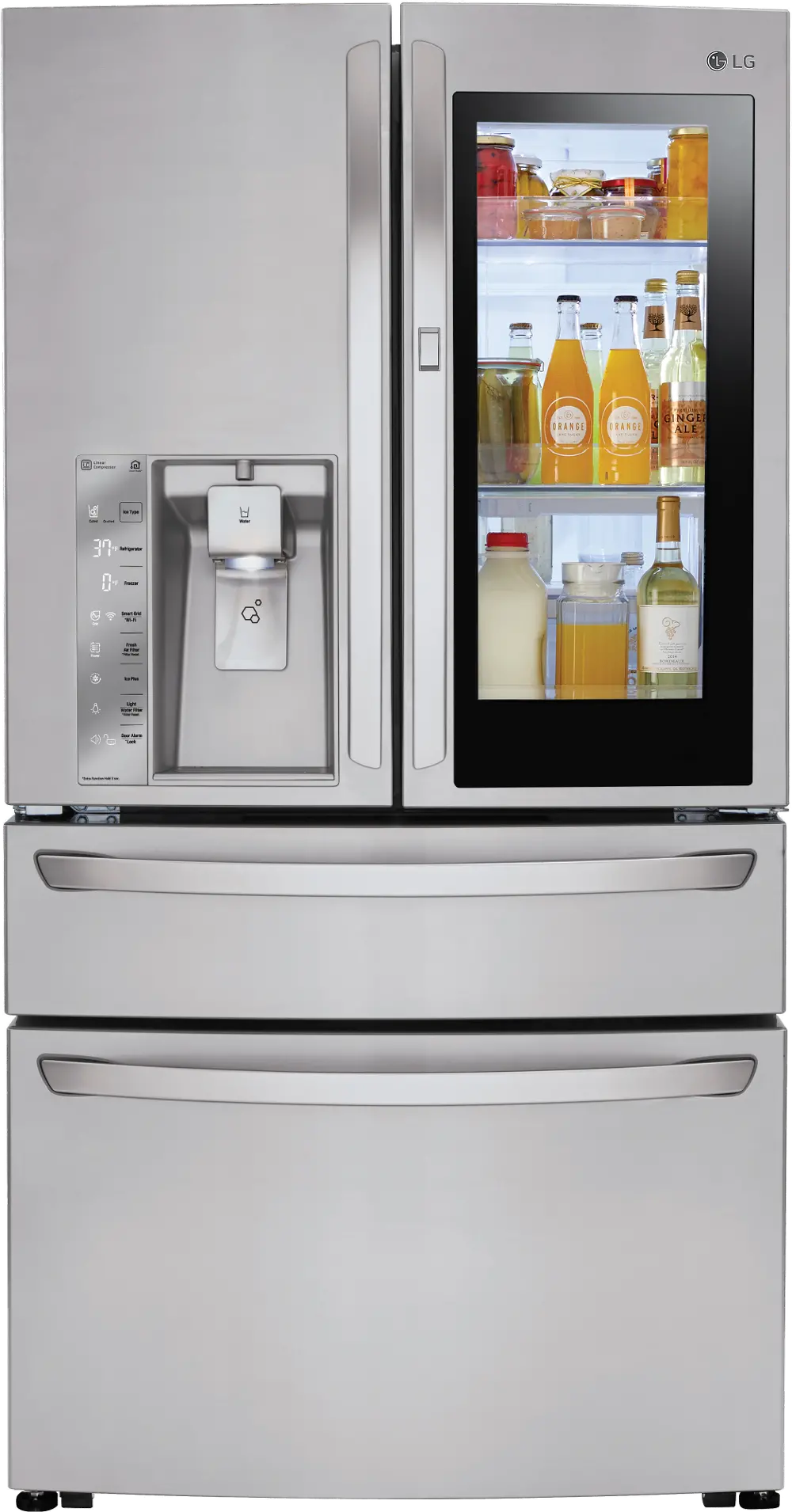 LMXC23796S LG Counter Depth French Door-in-Door Refrigerator - 22.5 cu. ft., 36 Inch Stainless Steel-1