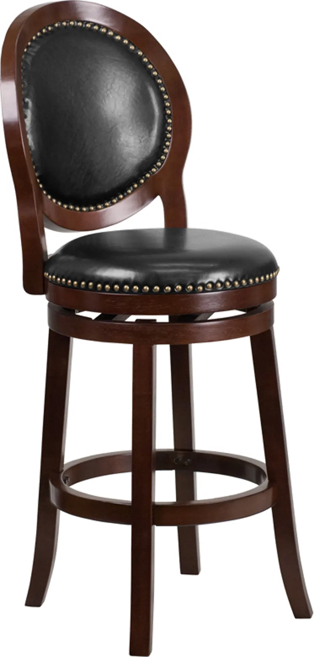 Transitional Brown and Black Swivel Bar Stool-1