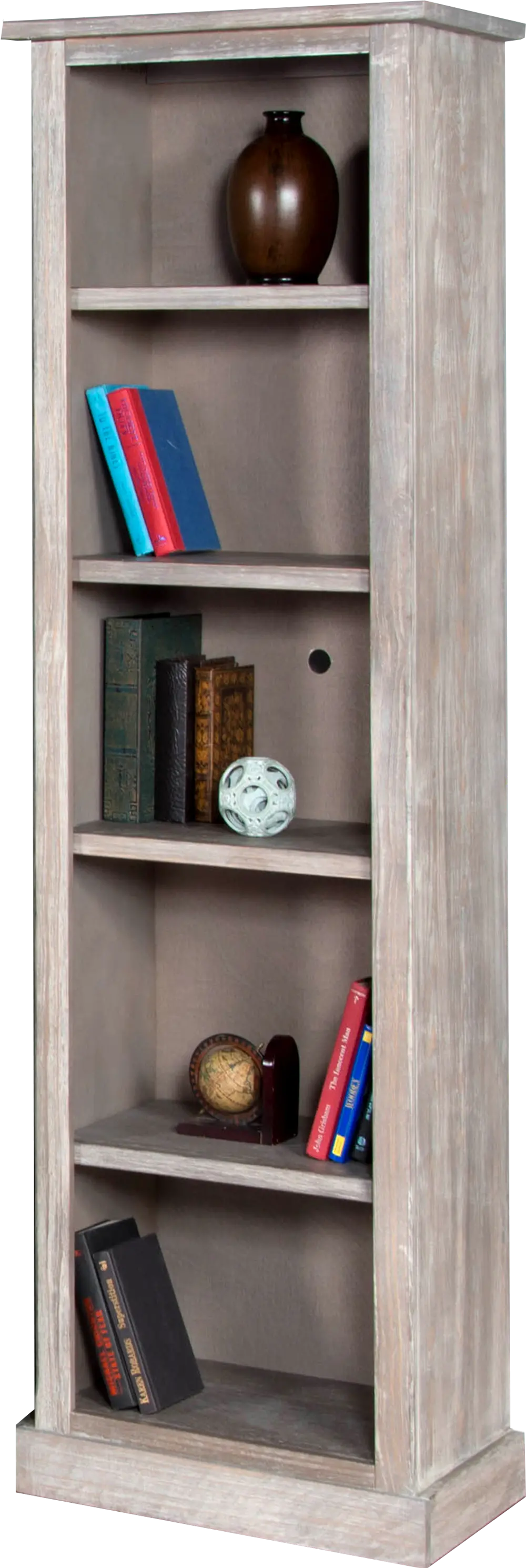 Rustic Gray Bookcase - Barn Door-1
