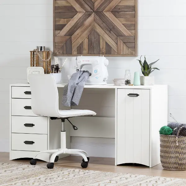 White Sewing Craft Table With Storage Artwork Rc Willey White Sewing Craft Table With Storage, Craft Work Table With Storage