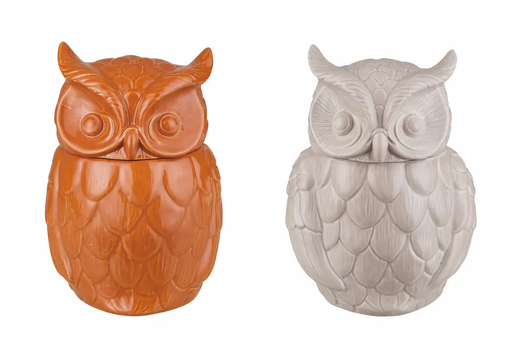 Assorted Orange or White Owl Canister-1