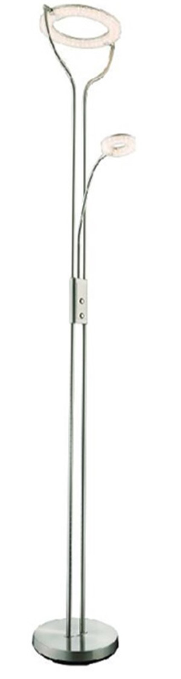 Rc Willey S Floor Lamps And Lights Brushed Nickel Led Torchiere And Reading Combo Floor Lamp