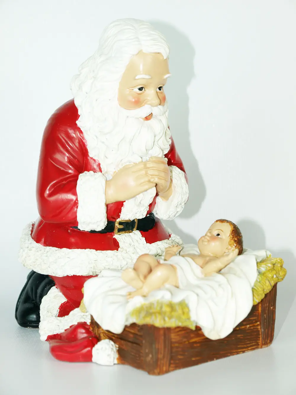 Santa with Baby Jesus Figurine-1