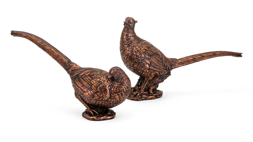 Assorted Antique Bronze Pheasant Sculpture-1