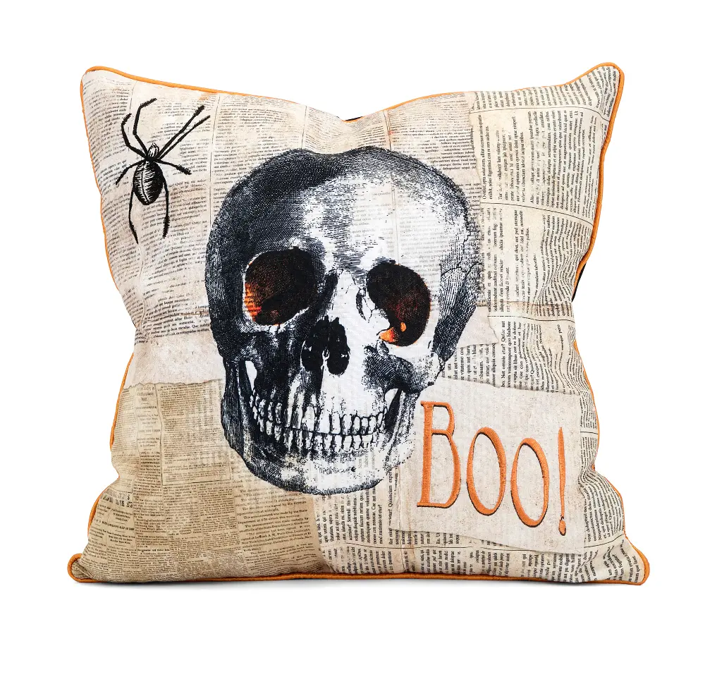 Apothescary Halloween Skull Throw Pillow-1