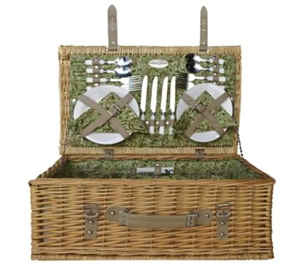 26152 Beige Picnic Basket for 4 - Willow-1