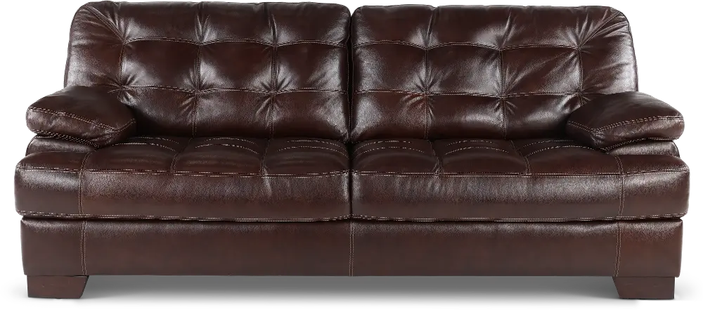 Amarillo Walnut Brown Leather Sofa-1