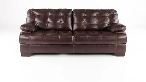 Amarillo Walnut Brown Leather Sofa | RC Willey